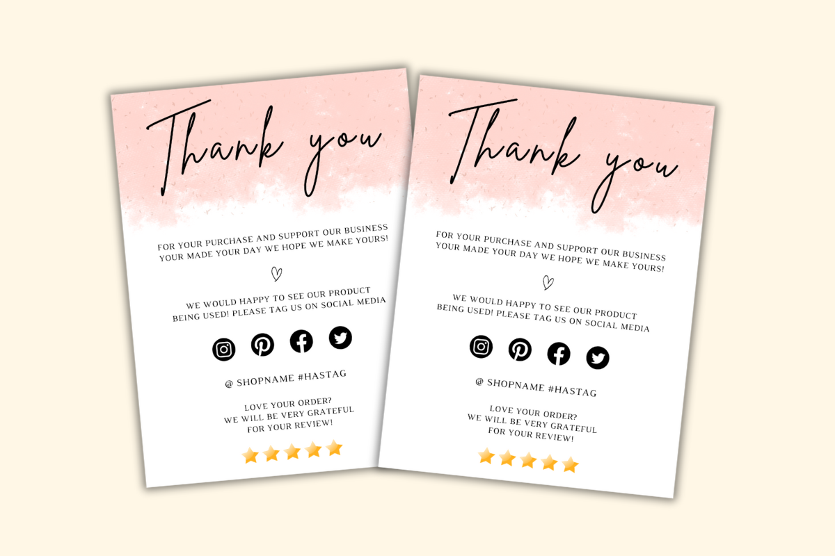 Canva Small Business Thank You Cards