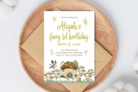Fairy Invitation Party Canva Template