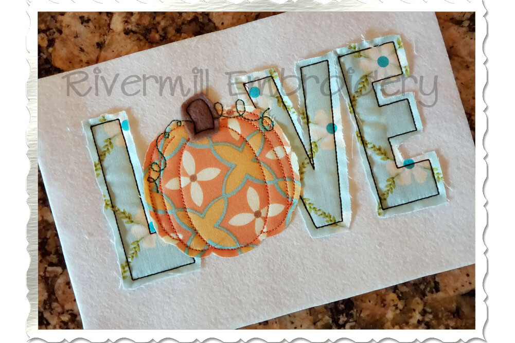 Raggy Applique Pumpkin Love Design