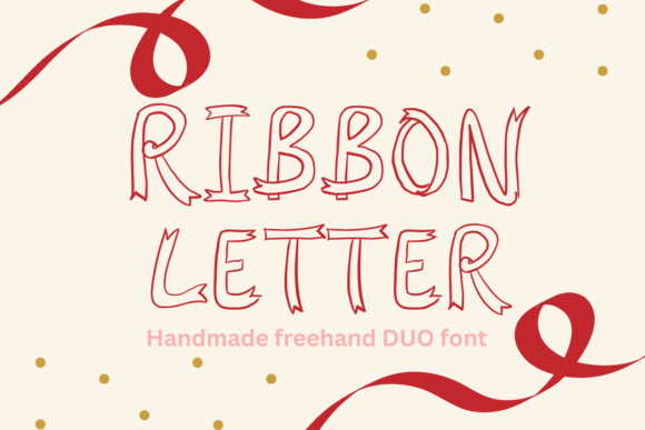 Ribbon Letters Font PNG with transparent background - Preview 5