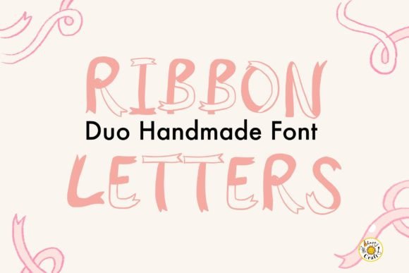 Ribbon Letters Font PNG with transparent background - Preview 1