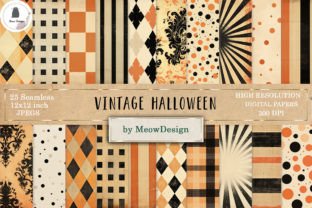 Vintage Halloween Digital Paper Vintage Graphic by MeowwDesign ...