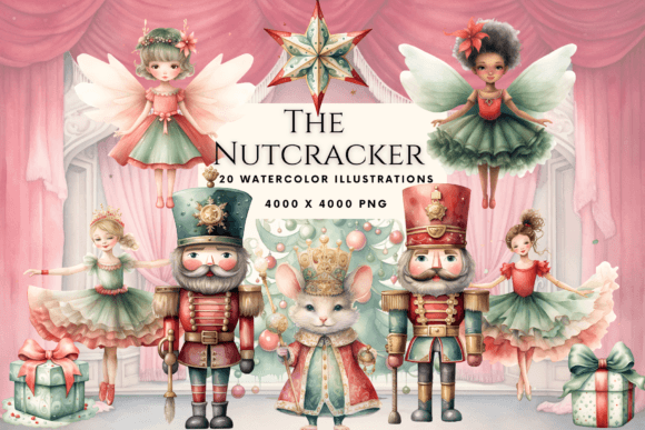 Watercolor Nutcracker Christmas Clipart Graphic by Enchanted Marketing ...