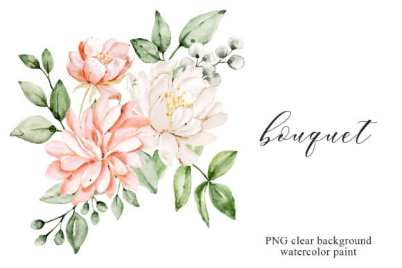 Watercolor Flowers Clipart Peonies, PNG