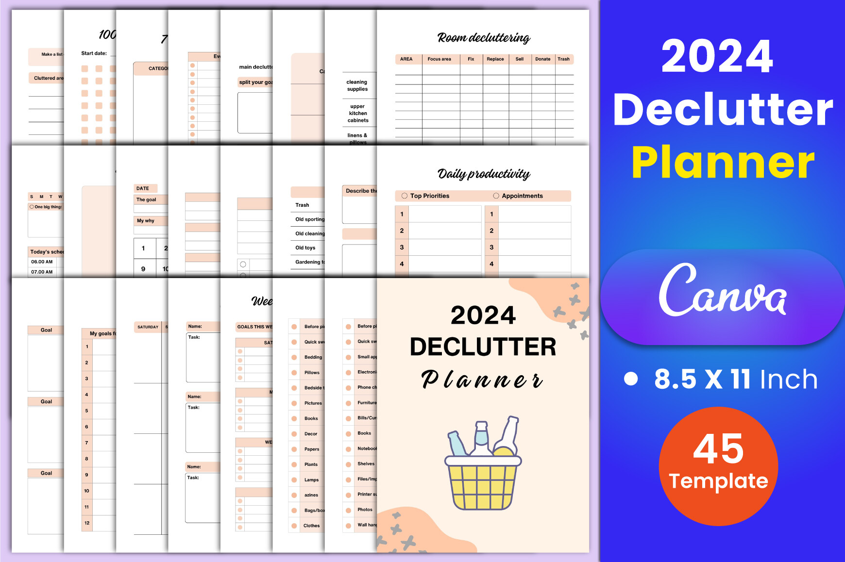 2024 Declutter Planner Canva Interior Graphic by munjixpro · Creative ...