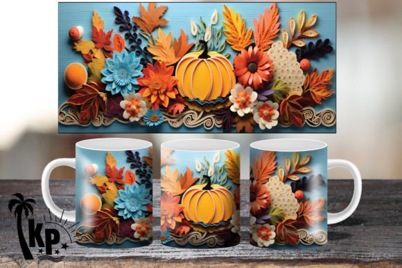 3D Thanksgiving Harvest 11 Oz Coffee Mug