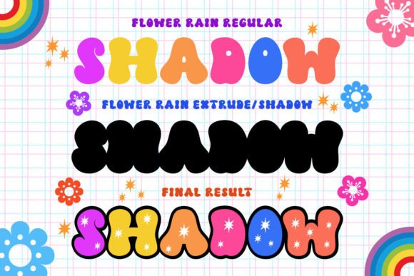 Flower Rain Font - Preview 1