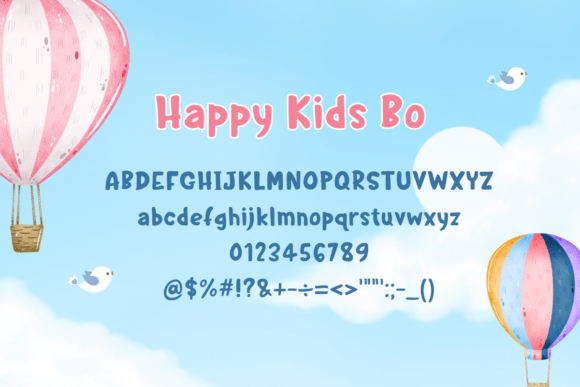Happy Kids Bo Font PNG with transparent background - Preview 1