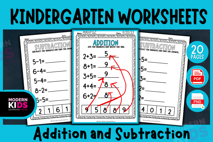 Kindergarten and First Grade Math Pages