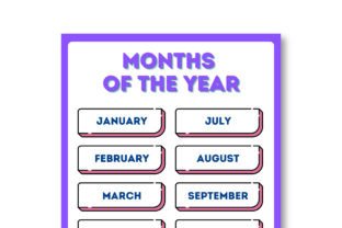 Months of the Year Printable Poster Graphic by srempire · Creative Fabrica