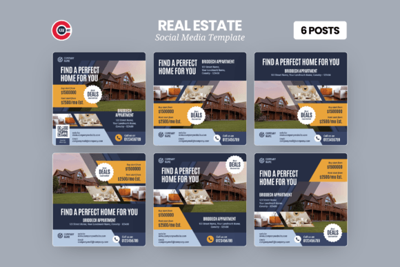 Preview of Real Estate Social Media Template real estate social media template