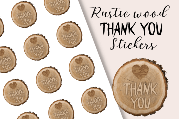 Rustic Wood Thank You Stickers
