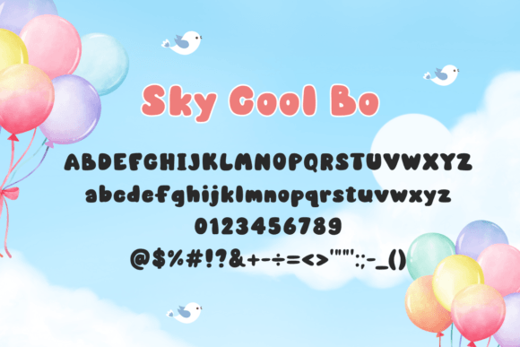 Sky Cool Bo Font PNG with transparent background - Preview 1