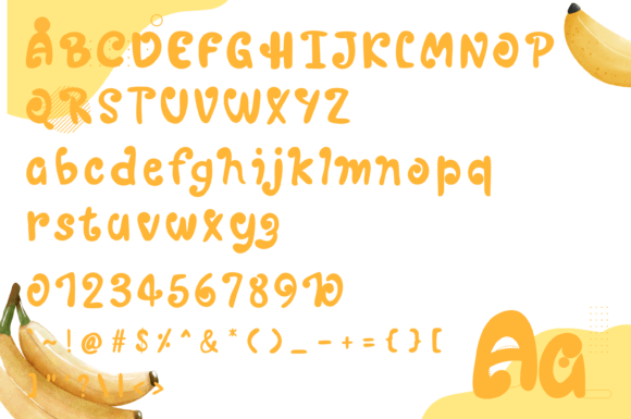 Banana Bird Font PNG with transparent background - Preview 1