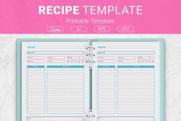 Blank Recipe Journal Printable Template