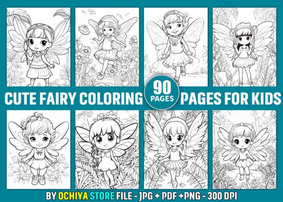 Cute Fairy Coloring Book Pages for Kids