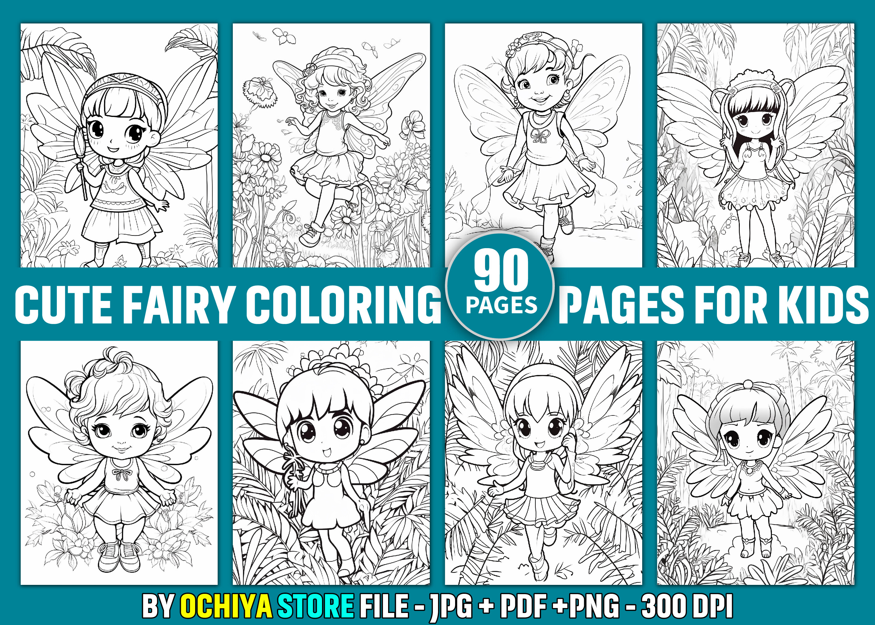 Cute Fairy Coloring Book Pages for Kids