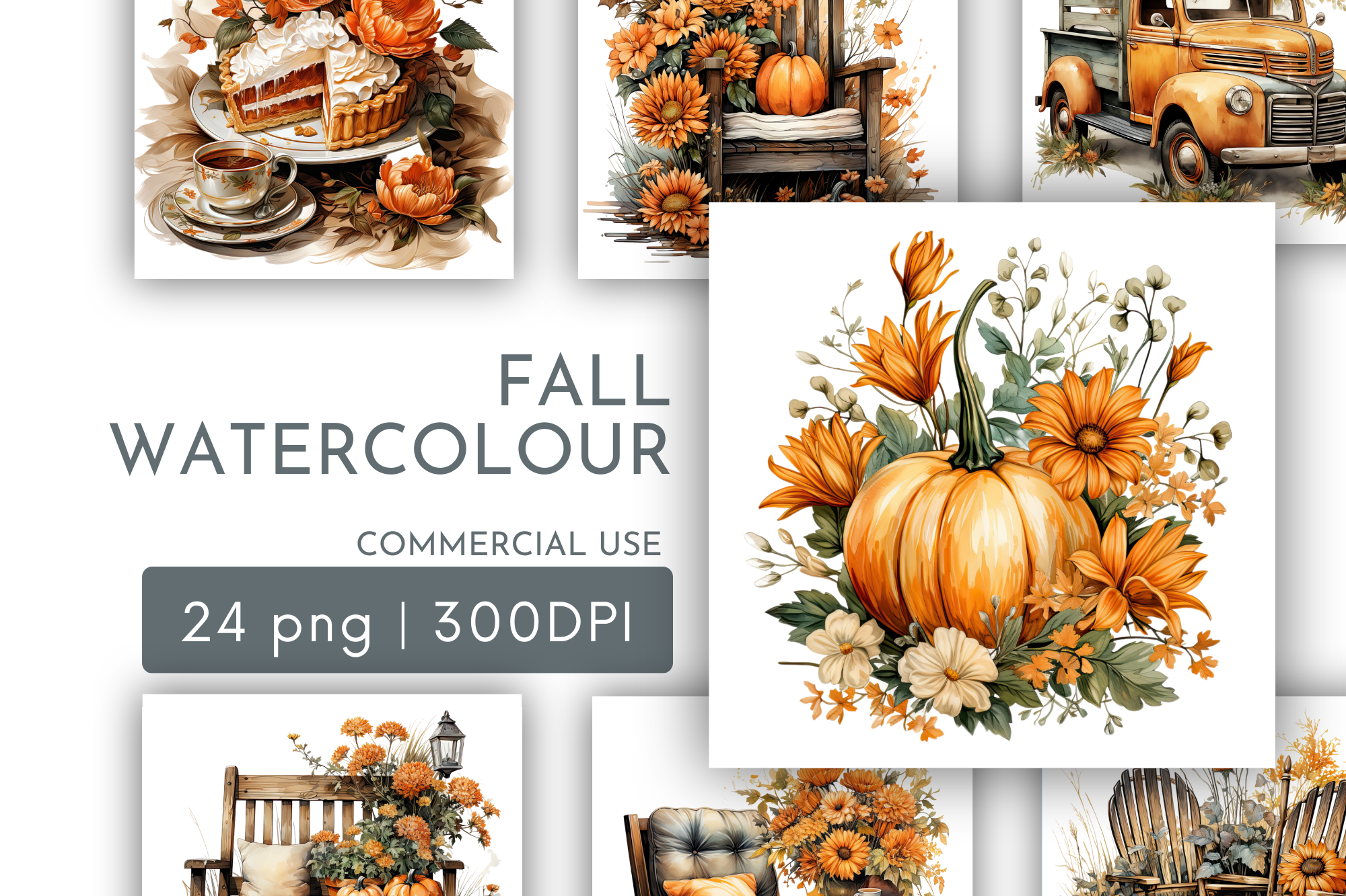 Fall Watercolor Clipart PNG Graphic by Watercolour Lilley · Creative ...