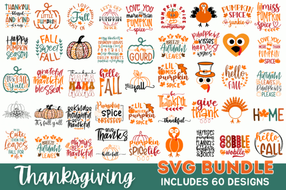 Huge Thanksgiving SVG Bundle