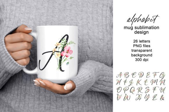 Mug Sublimation Design With Letters Png Graphics