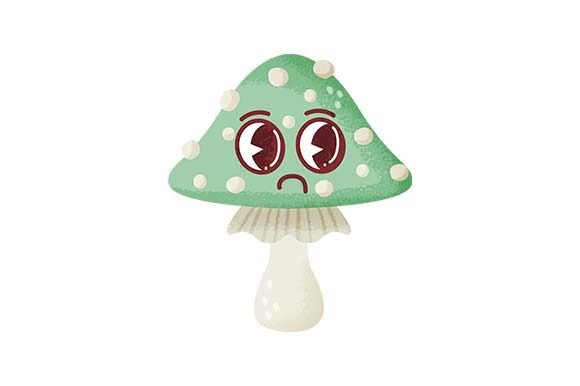 Cute Groovy Sad Mushroom