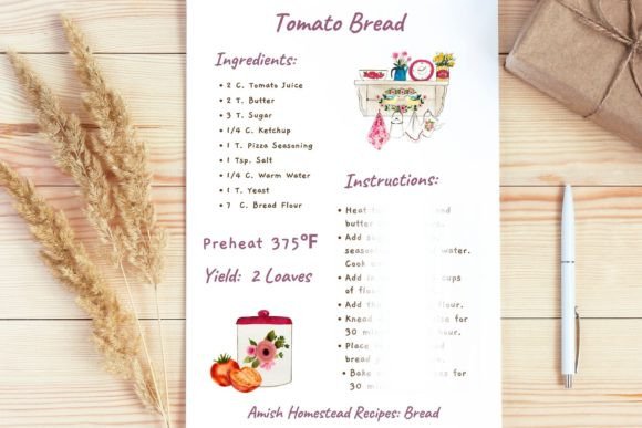 Amish Tomato Bread Printable Recipe