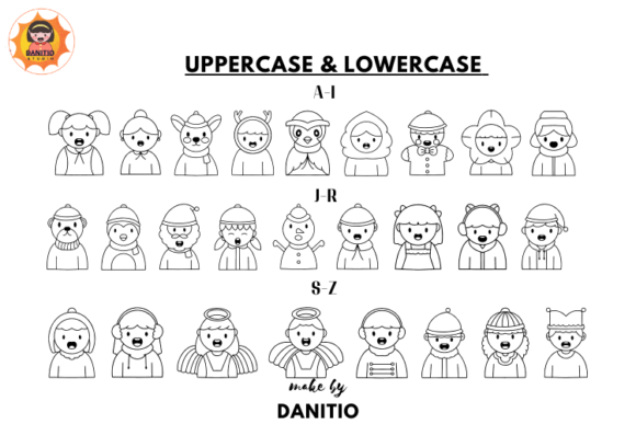 Christmas Avatars Font PNG with transparent background - Preview 1