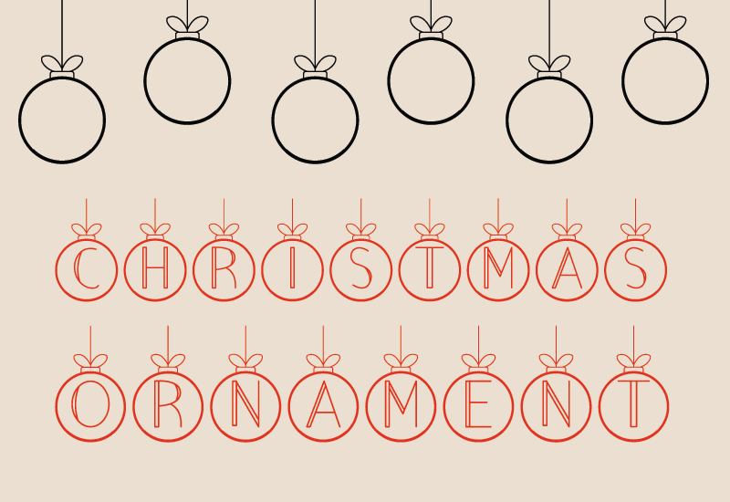Christmas Ornament preview: ornament-inspired letters