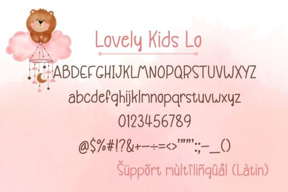 Lovely Kids Lo Font PNG with transparent background - Preview 1