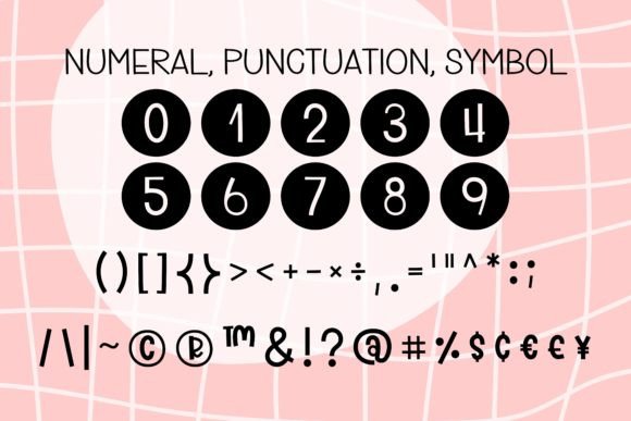 Round Keyboard Font PNG with transparent background - Preview 5
