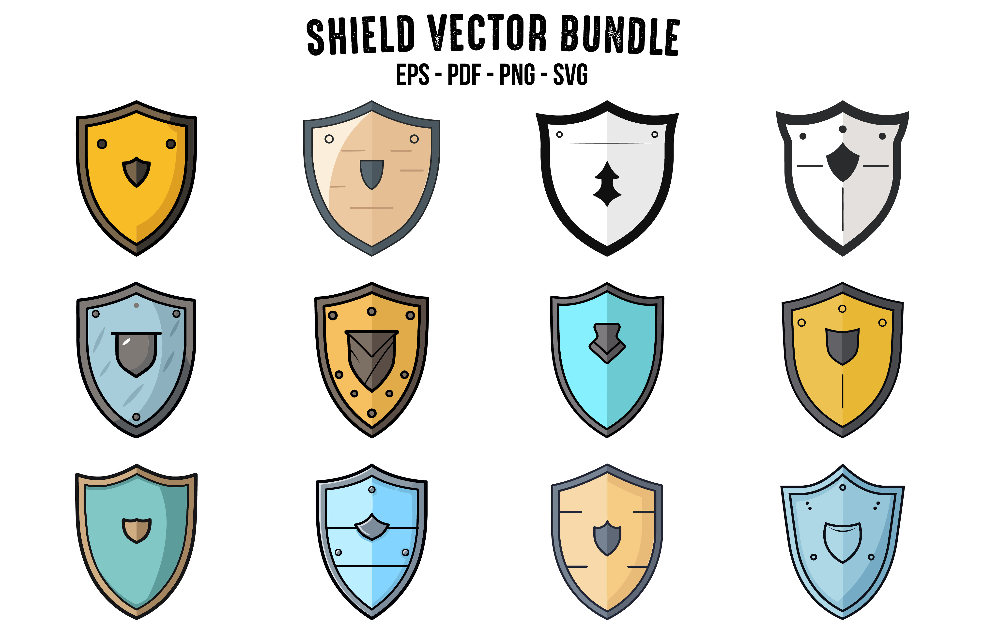 Shield Vector Flat Illustration Bundle Graphic by Gfx_Expert_Team ...