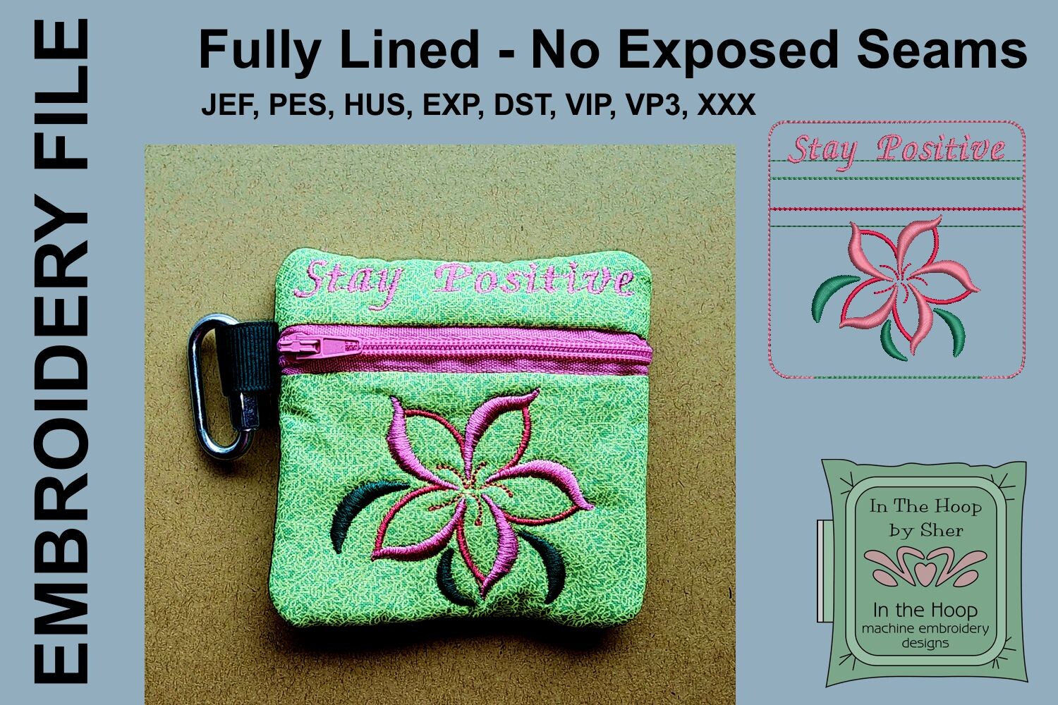 Stay Positive Mini Zipper Bag