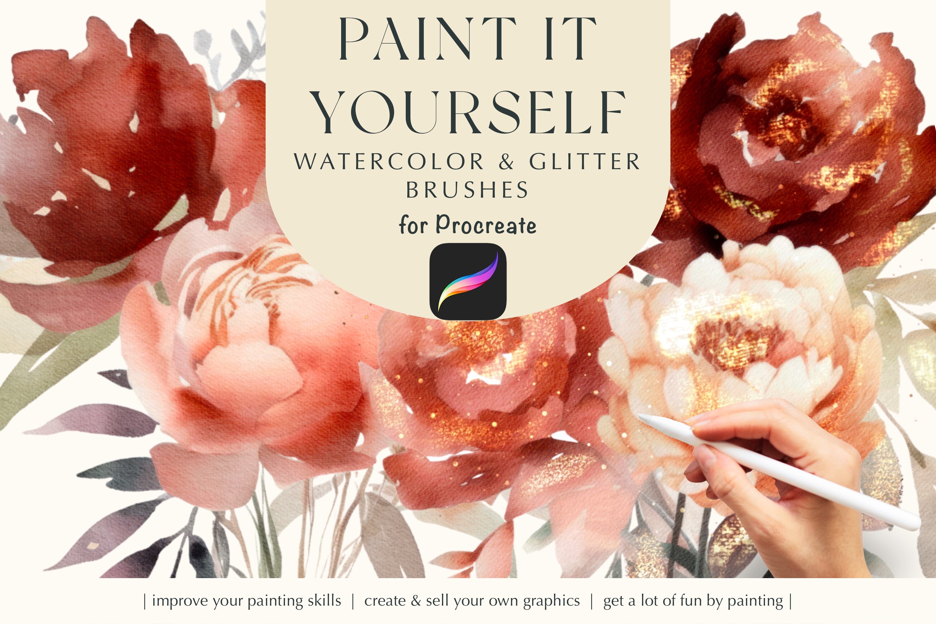 Watercolor & Glitter Procreate Brushes - photo 1