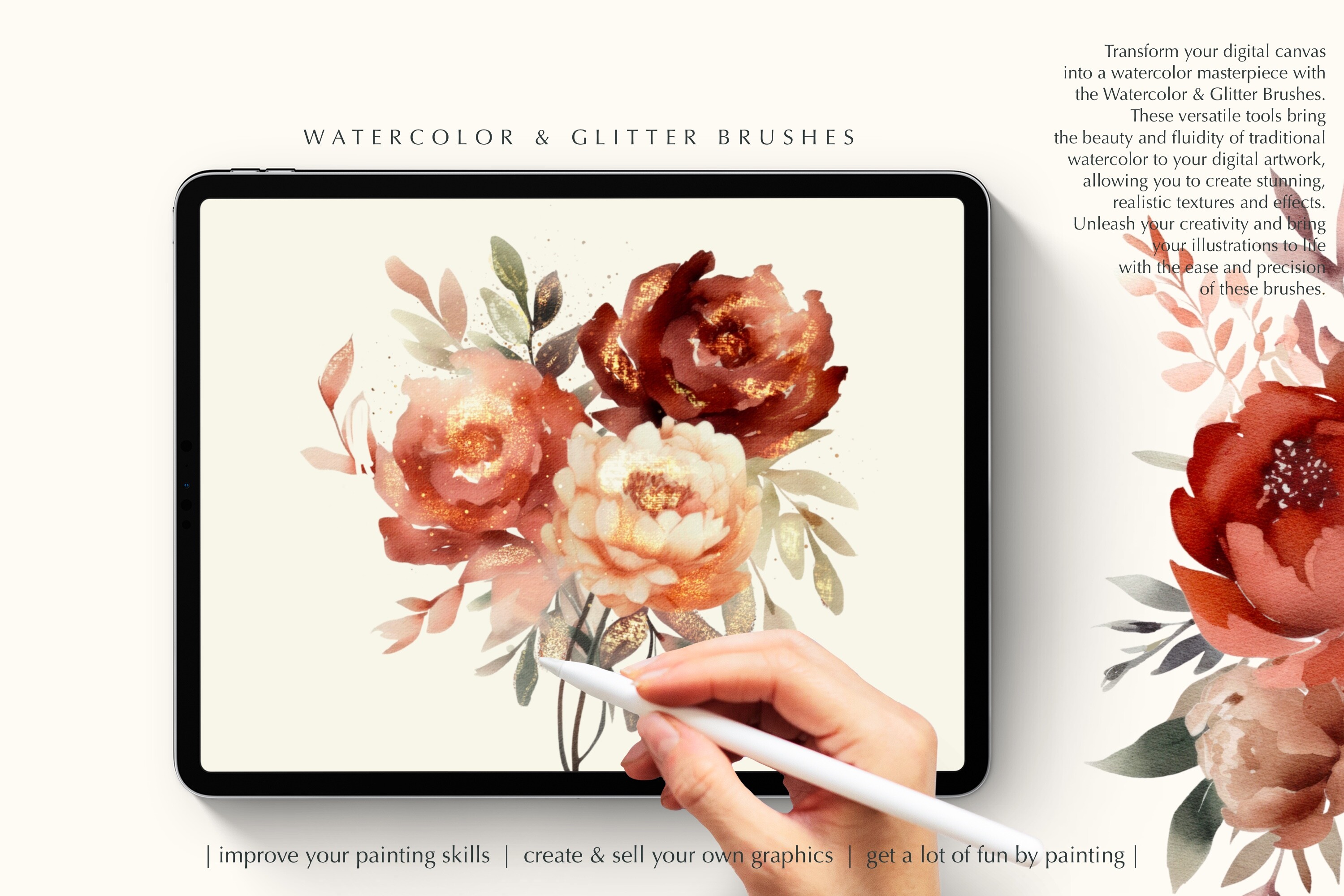 Watercolor & Glitter Procreate Brushes - photo 4