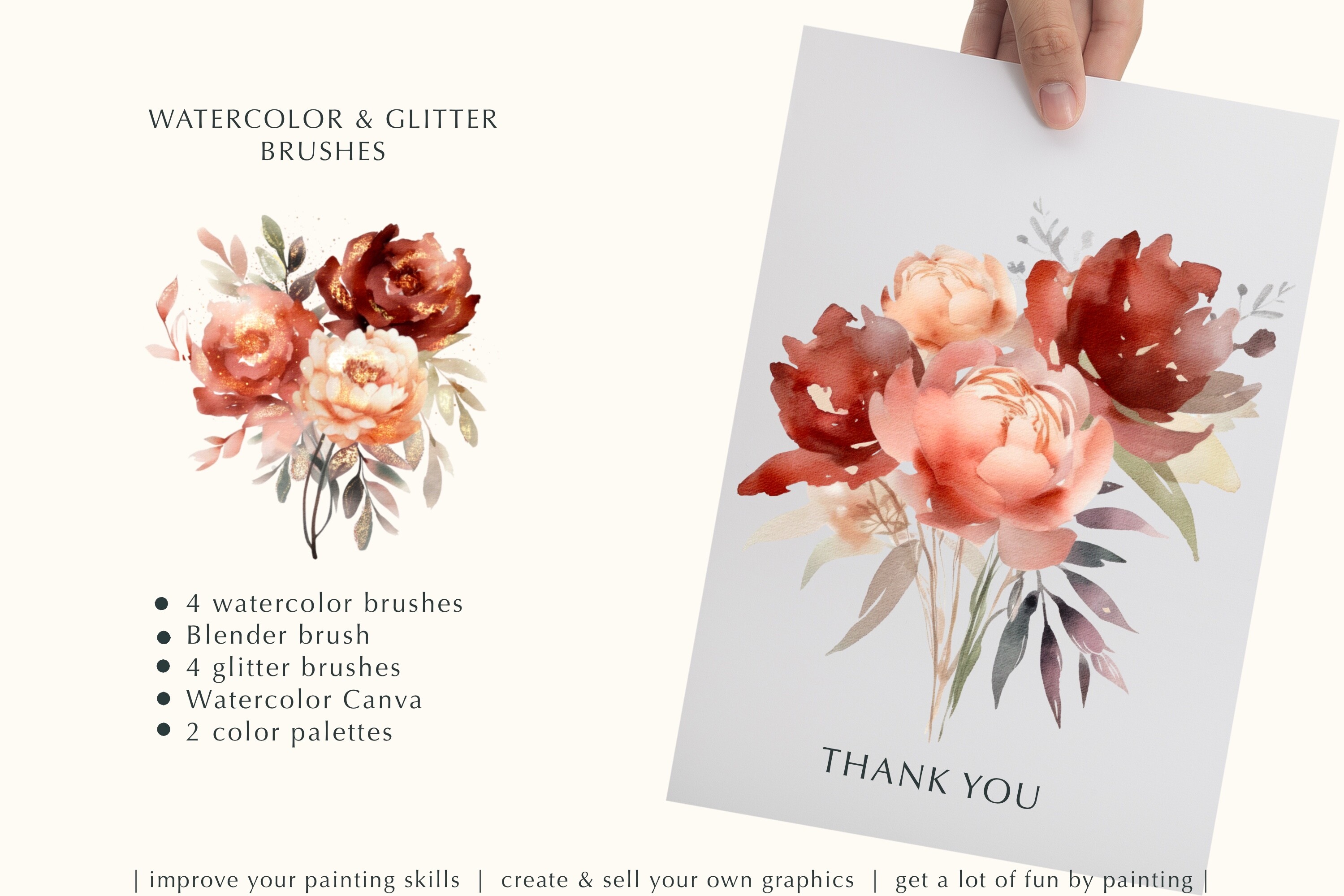 Watercolor & Glitter Procreate Brushes - photo 6