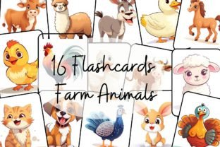 16 Farm Animal Flashcards for Kids 870 Graphic by SWcreativeWhispers ...