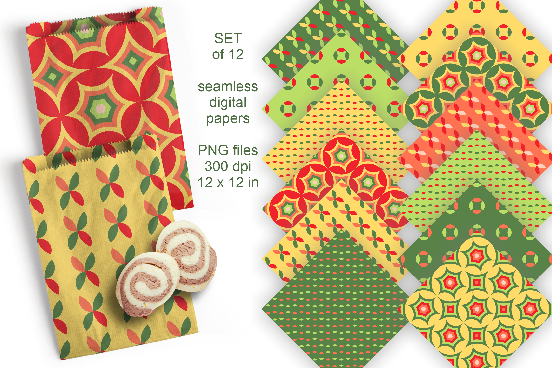 Bright Assorted Seamless Pattern Set Graphic by print.cut.hang ...