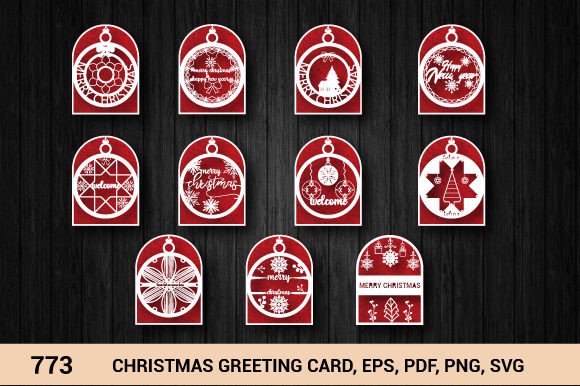 Christmas Greeting Card SVG Bundle 773