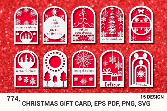 Christmas Greeting Card SVG Laser Cut774
