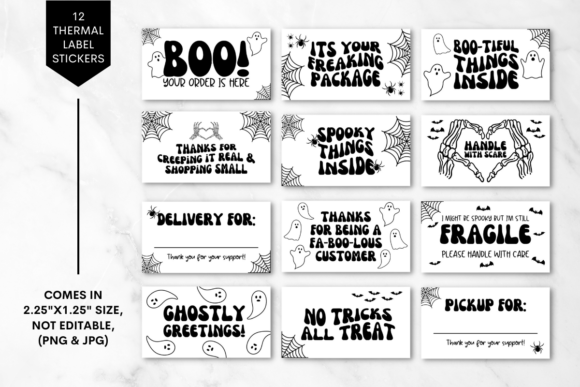 Halloween Thermal Label Stickers Bundle