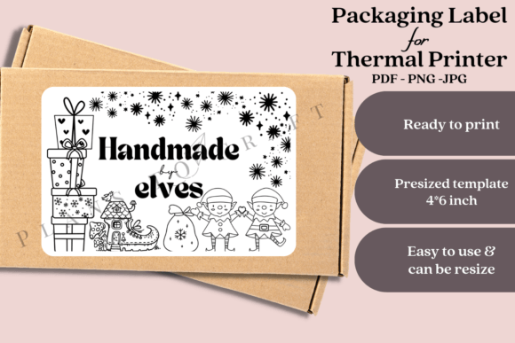Handmade by Elves Label Thermal