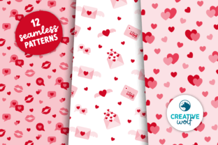 Love Letters Valentine Seamless Patterns Graphic by Creative Wolf ...