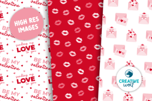Love Letters Valentine Seamless Patterns Graphic by Creative Wolf ...