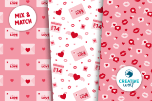 Love Letters Valentine Seamless Patterns Graphic by Creative Wolf ...
