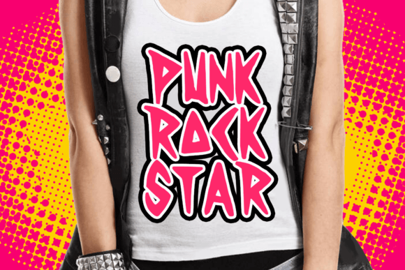 Punk Rockstar Font PNG with transparent background - Preview 2