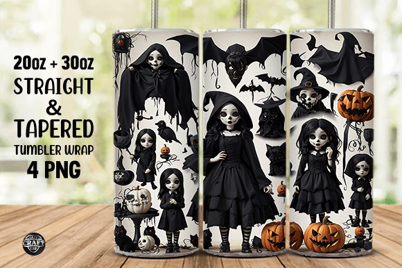 3D Halloween Tumbler Wraps Skinny Sublim