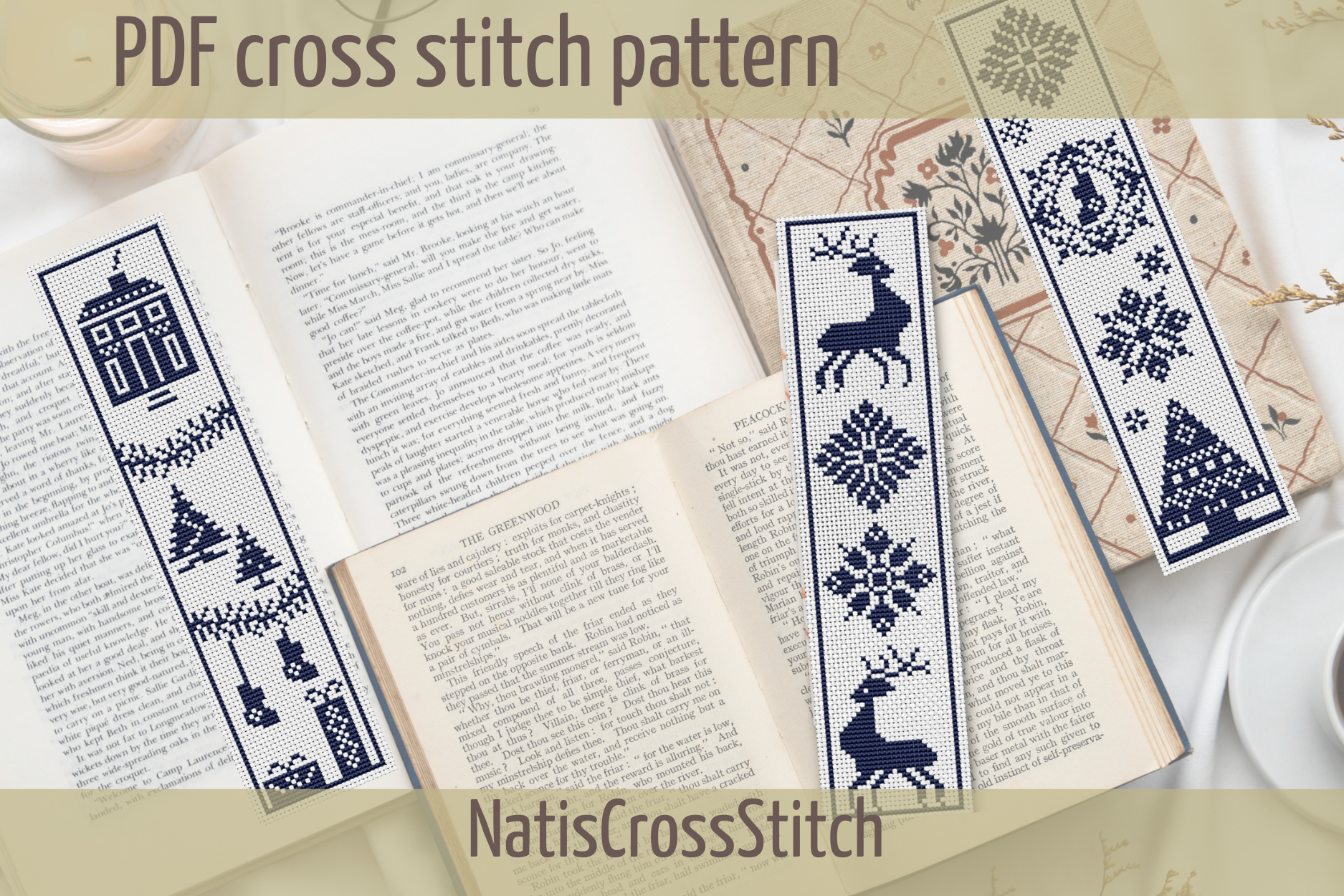 Bookmark Cross Stitch Pattern Christmas