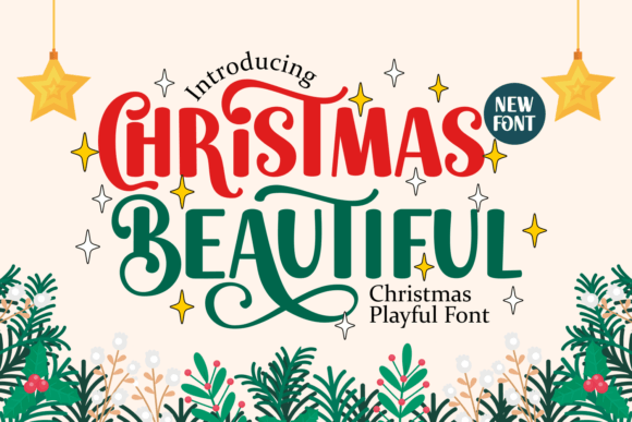 Christmas Beautiful Display Font By Dreamink (7ntypes)