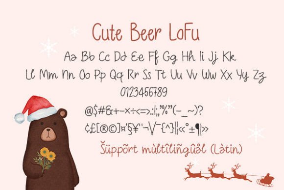 Cute Bear Lofu Font PNG with transparent background - Preview 1