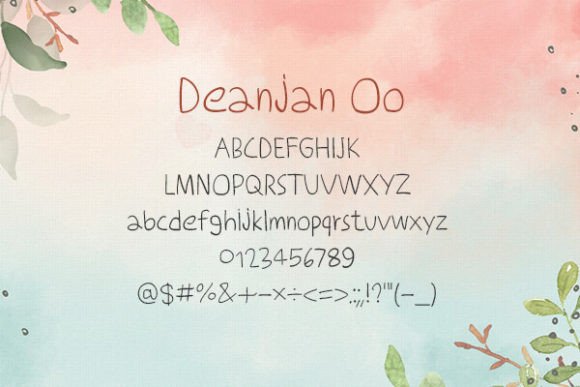 Deanjan Oo Font - Preview 1